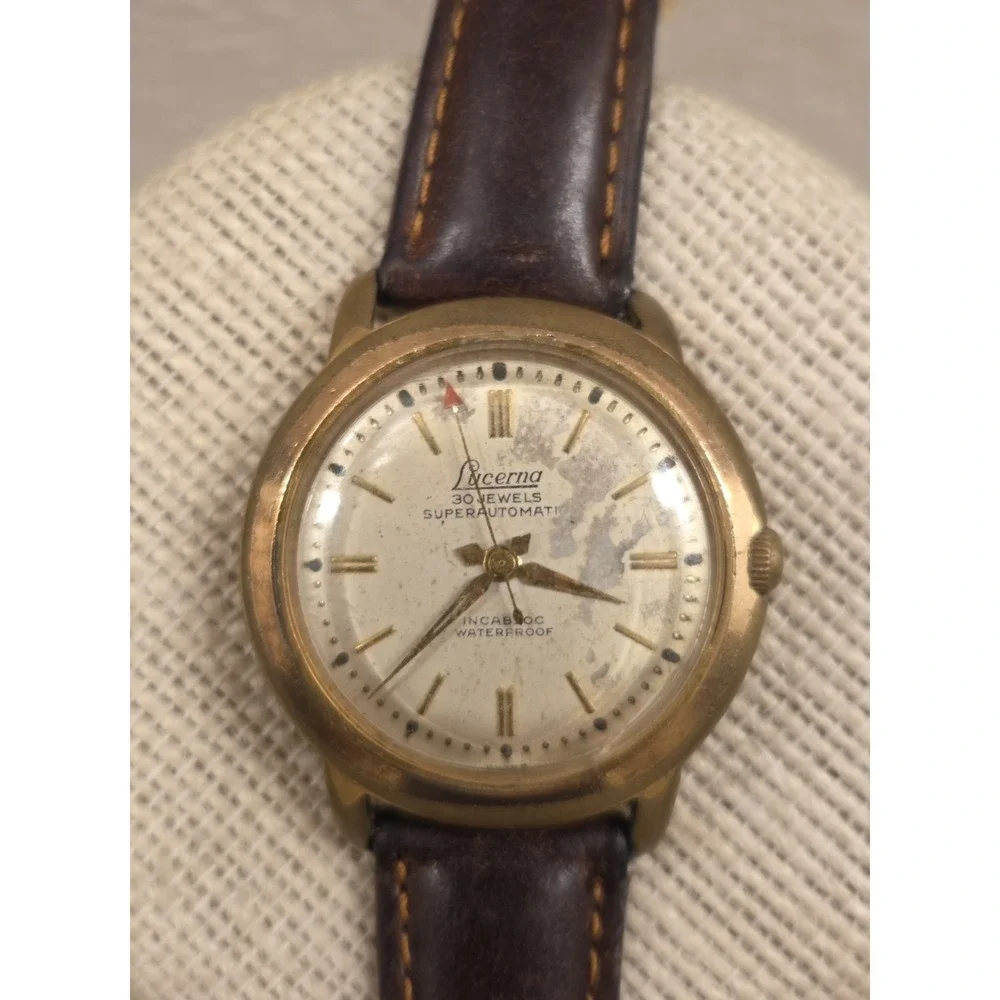 Rare! Lucerna 30 Jewels Supermatic Antimagnetic Incabloc Manuel Watch